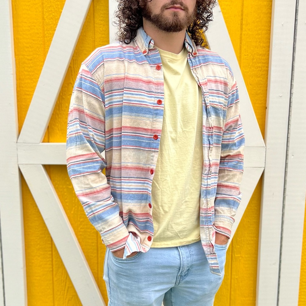County seat  Vintage 90s stripe button up long sleeve shirt